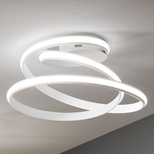 Modernes design led-deckenlampe aus weiß lackiertem metall - rivolta