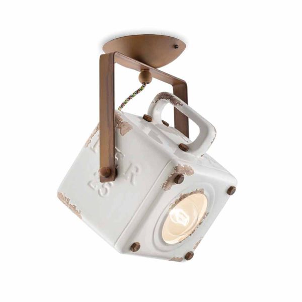 Deckenlampe viereckig verstellbar im vintage stil kaylee ferroluce