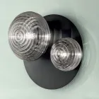 Wandlampe aus mundgeblasenem Glas mit Metallstruktur - Swallow Viadurini