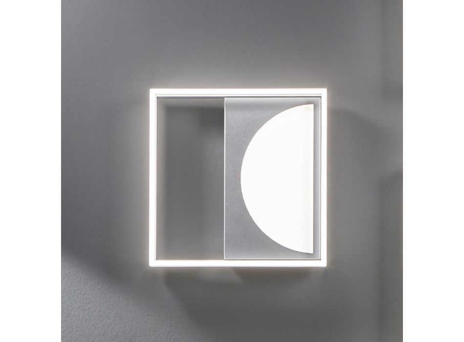LED-Deckenlampe aus silberfarbenem Metall mit Perimeter-Diffusor - Arco Viadurini