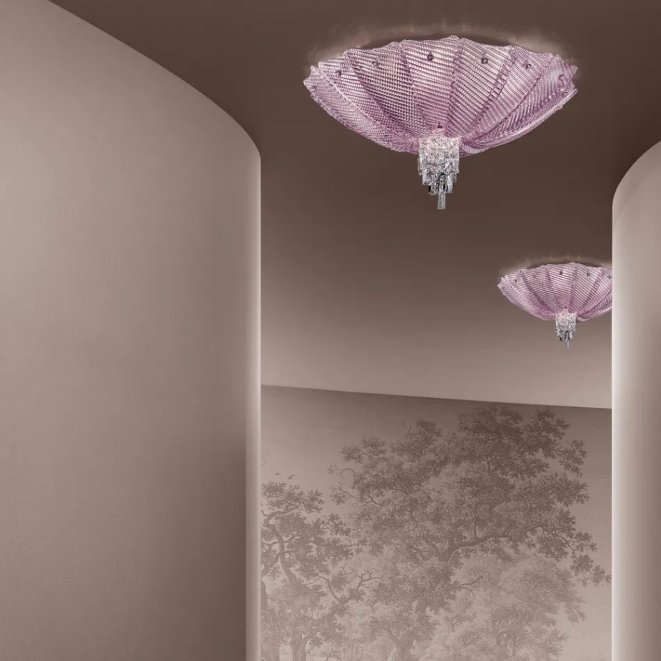 Handgefertigte venezianische Deckenlampe aus Glas und Metall Made in Italy - Fabiana Viadurini