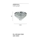 Klassische Deckenleuchte aus silbernem Metall und Kristallanhängern - Jerome Viadurini