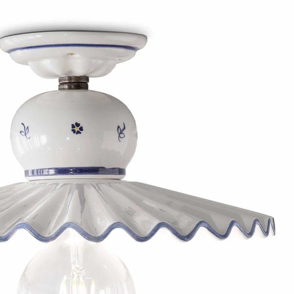 Country Handverzierte Keramik-Deckenleuchte 2 Größen - Rom Viadurini