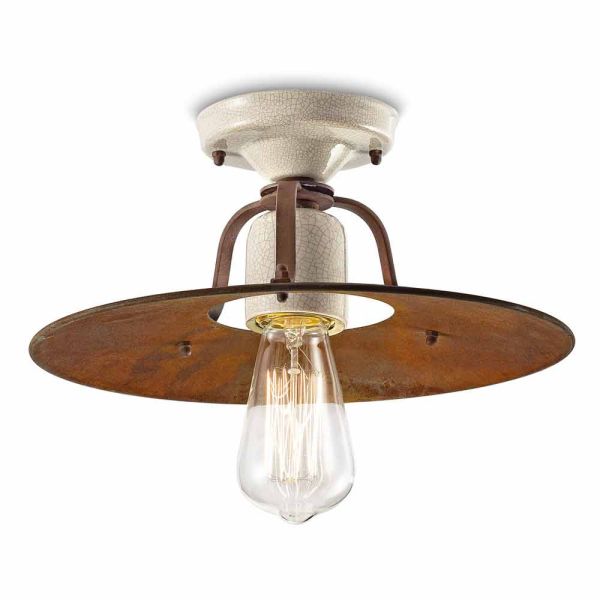 Deckenleuchte vintage aus keramik und metall elaine ferroluce