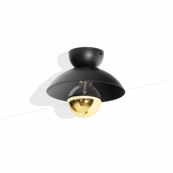 Metall design deckenleuchte mit gold finish detail made in italy - valta