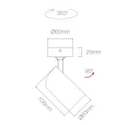 Verstellbare Spotlight Deckenleuchte aus weißem oder schwarzem Aluminium 4 Stück - Lazzaro Viadurini