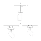 Verstellbare Spotlight Deckenleuchte aus weißem oder schwarzem Aluminium 4 Stück - Lazzaro Viadurini