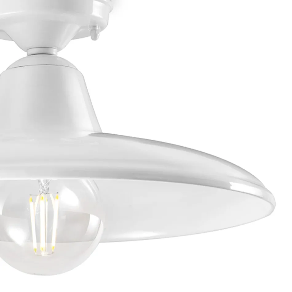 Industrielle Vintage Design Deckenlampe aus schwarzer Keramik und Eisen - Bew Viadurini