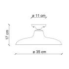 Industrielle Vintage Design Deckenlampe aus schwarzer Keramik und Eisen - Bew Viadurini