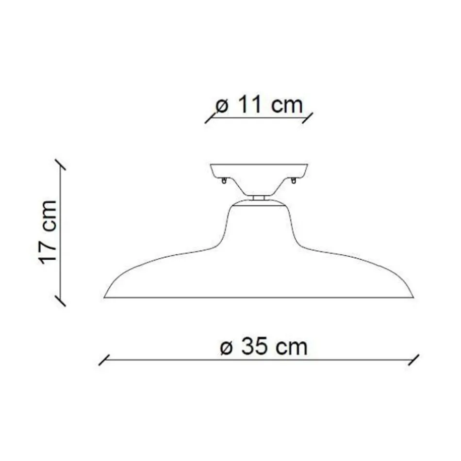 Industrielle Vintage Design Deckenlampe aus schwarzer Keramik und Eisen - Bew Viadurini