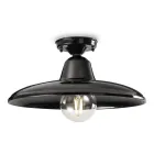 Industrielle Vintage Design Deckenlampe aus schwarzer Keramik und Eisen - Bew Viadurini