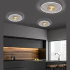 Deckenleuchte aus Metall mit mikrogepunktetem Plexiglasdiffusor - Nora Viadurini