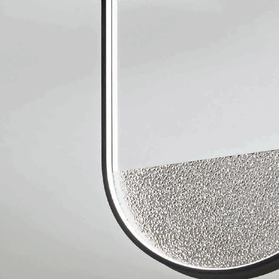 Deckenleuchte aus lackiertem Metall und abnehmbarem Einsatz aus Granulatglas – Catalpa Viadurini