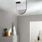 Deckenleuchte aus lackiertem Metall und abnehmbarem Einsatz aus Granulatglas – Catalpa Viadurini