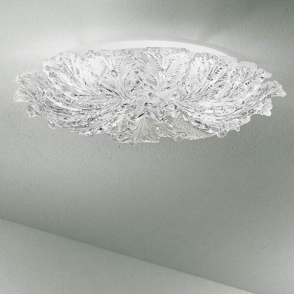 Venezianische deckenlampe aus glas und metall, handgefertigt in italien - artemide