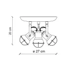 Industrielle Deckenleuchte 3 Strahler aus Eisen und handgefertigter Keramik - Loft Viadurini