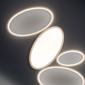 Moderne dimmbare LED-Deckenlampe aus weißem oder goldenem Metall - Raissa