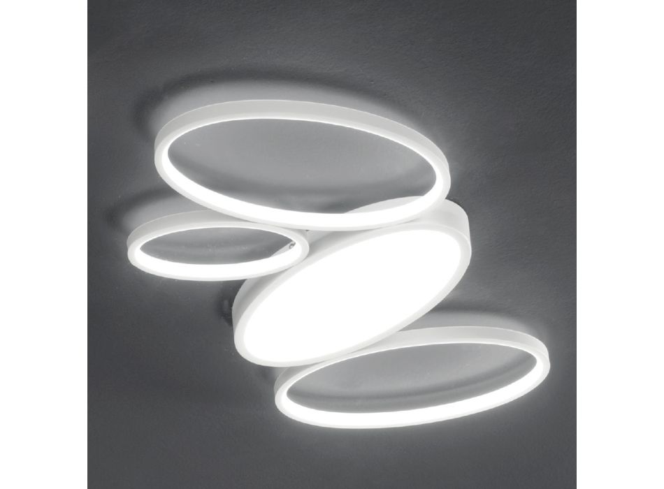 Moderne dimmbare LED-Deckenlampe aus weißem oder goldenem Metall - Raissa