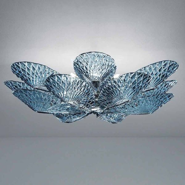 Moderne venezianische deckenlampe aus glas, handgefertigt in italien - minos
