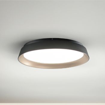 Runde LED-Deckenlampe in modernem Design aus schwarzem und goldenem Metall - Rondola