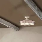 Vintage Deckenlampe aus Keramik und handgefertigtem Eisen 2 Größen - Alessandria Viadurini