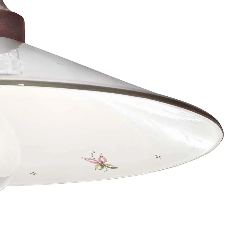 Vintage Deckenlampe aus Keramik und handgefertigtem Eisen in 3 Größen - Asti Viadurini