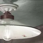 Vintage Deckenlampe aus Keramik und handgefertigtem Eisen in 3 Größen - Asti Viadurini