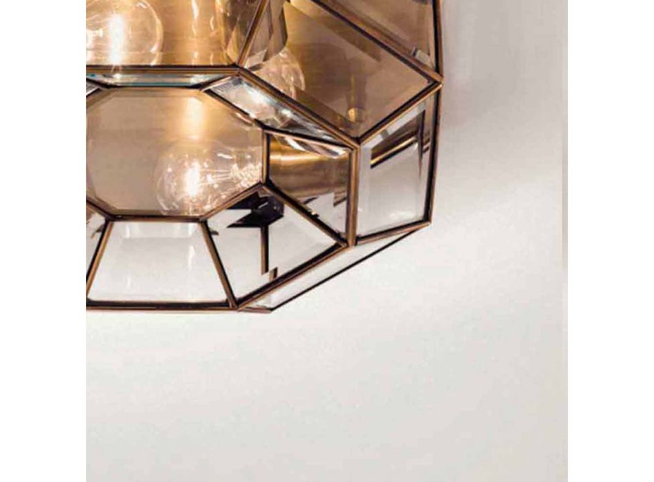 Vintage Deckenlampe aus brüniertem Messing und Glas 2 Größen - Bound von Il Fanale Viadurini
