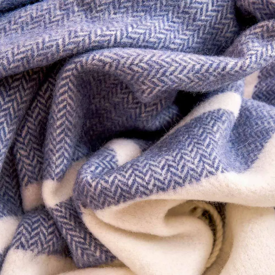 Ultraweiches und flauschiges Plaid aus Wollmischung, hergestellt in Italien – Caldoso Viadurini