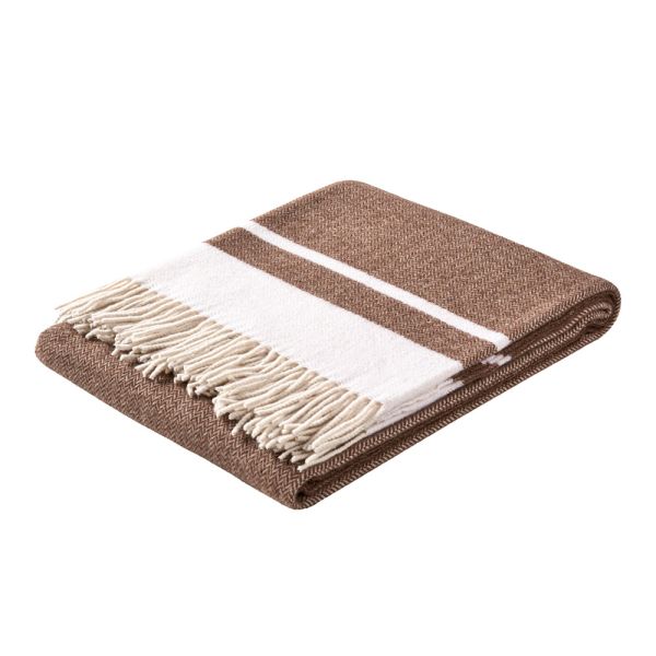 Ultraweiches und flauschiges plaid aus wollmischung, hergestellt in italien – caldoso