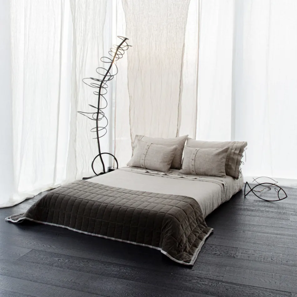 Plaid aus Baumwollsatin und Chenille mit Lurex-, Kreide- oder Retro-Bordüre – Tortoro Viadurini