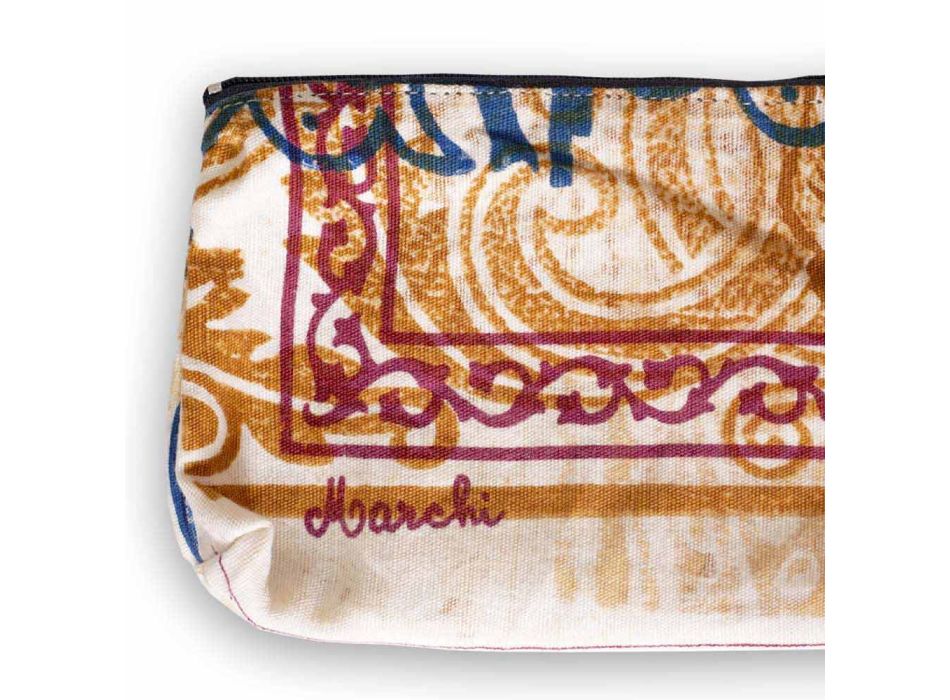 Künstlerisch handbedruckte Clutch-Tasche, Einzelstück aus Baumwolle, 2 Stück – Viadurini von Marchi Viadurini