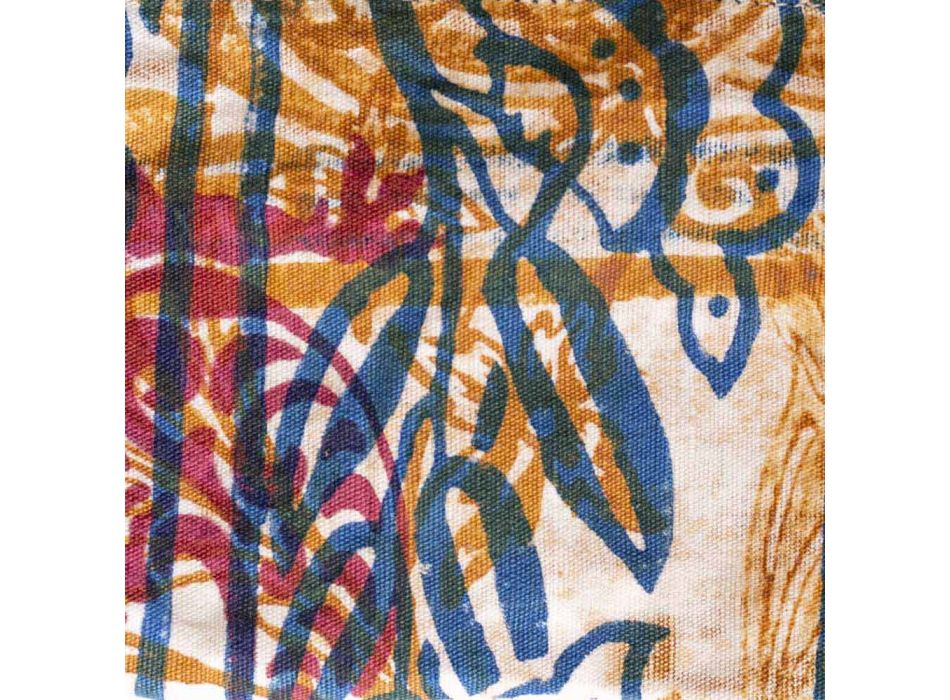 Künstlerisch handbedruckte Clutch, Einzelstück aus Baumwolle, 2 Stück – Viadurini von Marchi Viadurini