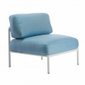 Zentraler modularer Sessel für den Außenbereich aus Metall und Stoff Made in Italy - Cola