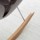 Schaukelsessel mit weichem grauem Kissen mit abnehmbarem modernen Akazienbezug Viadurini