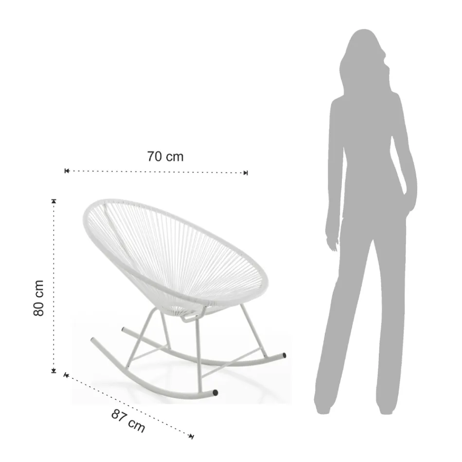 Schaukelsessel für den Innen- und Außenbereich aus Metall – Elio Viadurini