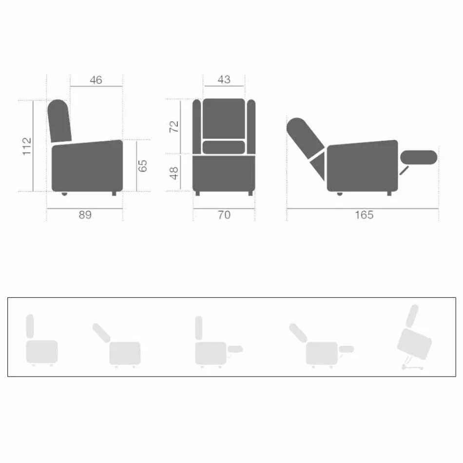 Lift Relax Armchair mit Bewegung auf Rädern mit 2 Motoren - Juliette Viadurini