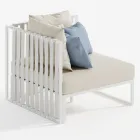 Outdoor-Sessel mit linker Ecke aus Aluminium und Gurten Made in Italy - Juliediv Viadurini