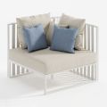 Outdoor-Sessel mit linker Ecke aus Aluminium und Gurten Made in Italy - Juliediv