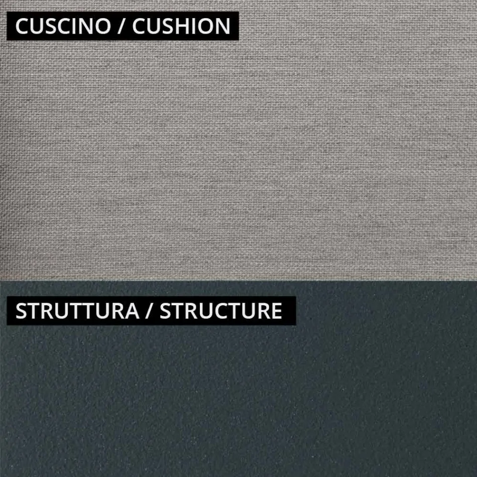 Niedriger Gartensessel aus Metall und Kissen Made in Italy - Fontana Viadurini