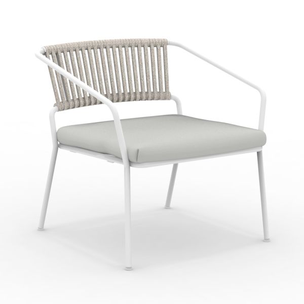 Niedriger gartensessel mit kissen inklusive made in italy - prato