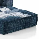 Ethnic Design Chaise Longue Sessel aus grauem oder blauem Samt Viadurini
