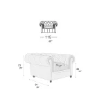 Klassischer Sessel mit zwiebelförmigen Füßen aus Buchenholz Made in Italy - Spassoso Viadurini