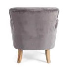 Klassischer Sessel aus Holz und gepolstertem Sitz aus gesteppter Baumwolle - Monny Viadurini