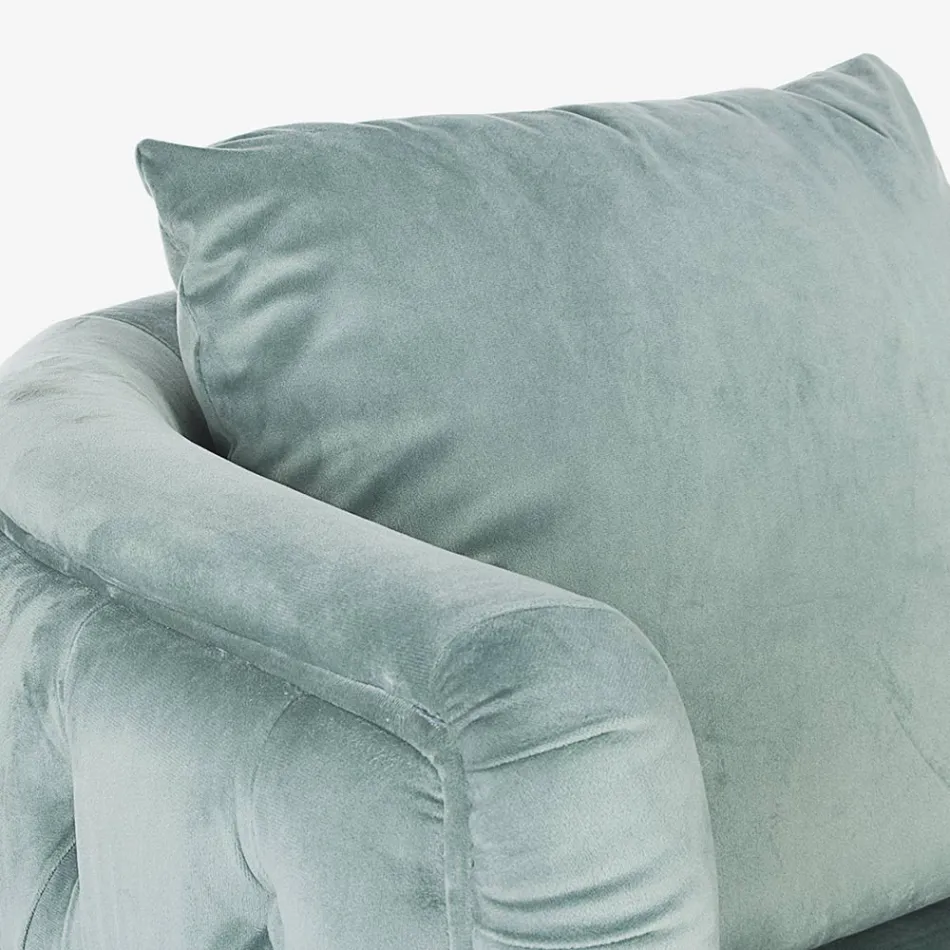 Klassischer Sessel aus gepolstertem Holz mit Samteffekt Homemotion - Nichy Viadurini