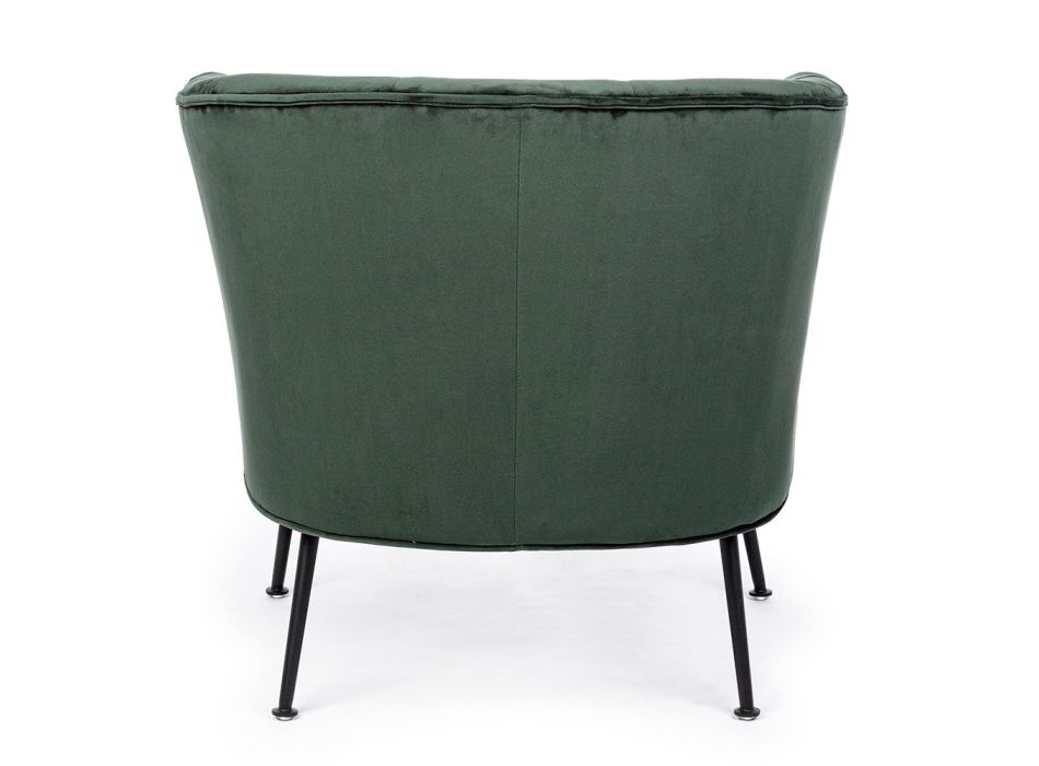 Klassischer Sessel aus Kiefernholz und grauem oder grünem Samteffekt - Sammy Viadurini