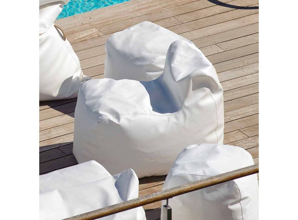 Sessel Design Wolke in weißem Kunstleder nautische Trona Viadurini