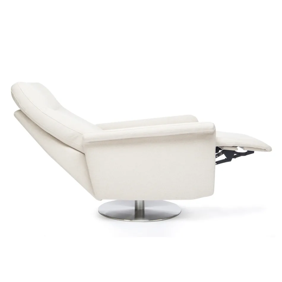Sessel mit drehbarem Stahlgestell und Fußstütze, hergestellt in Italien – Valentina Viadurini