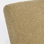 Sessel mit Armlehnen aus Gummibaumholz und Sitz mit Wolleffekt - Patrizia Viadurini