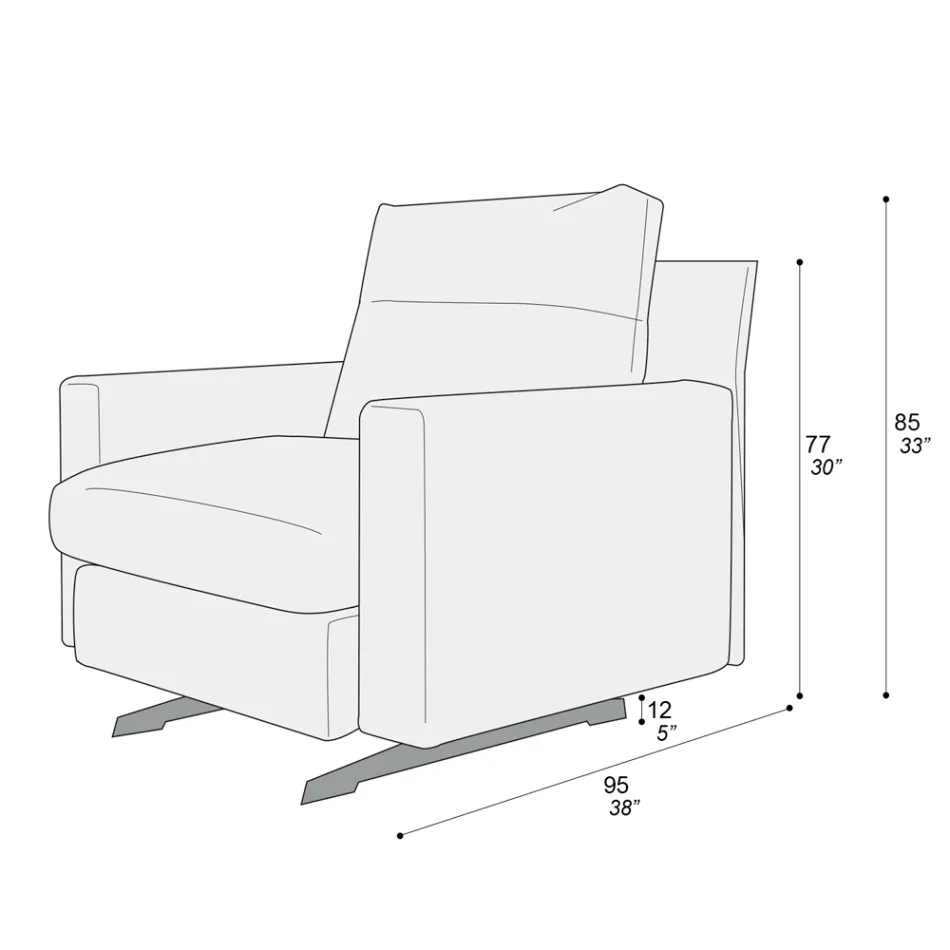 Sessel mit Sitzkissen gepolstert aus Federn und Polyester Made in Italy - Malizioso Viadurini